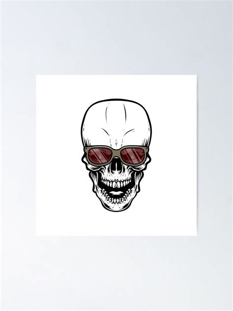 "scary badass shades skeleton for halloween" Poster for Sale by ...