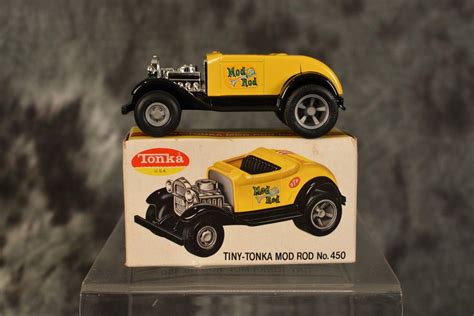 Vintage S Tiny Tonka Mod Hot Rod Yellow Complete W Box Near