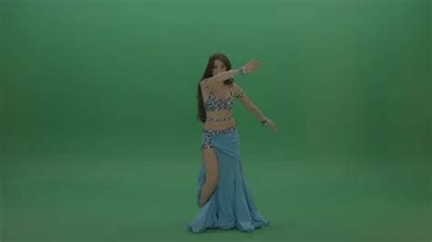 Beautiful Belly Dancer In Blue Wear Danc Stock Video Pond