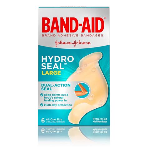 2 Pack Band Aid Hydro Seal Hydrocolloid Gel Bandage Large 6 Count Each