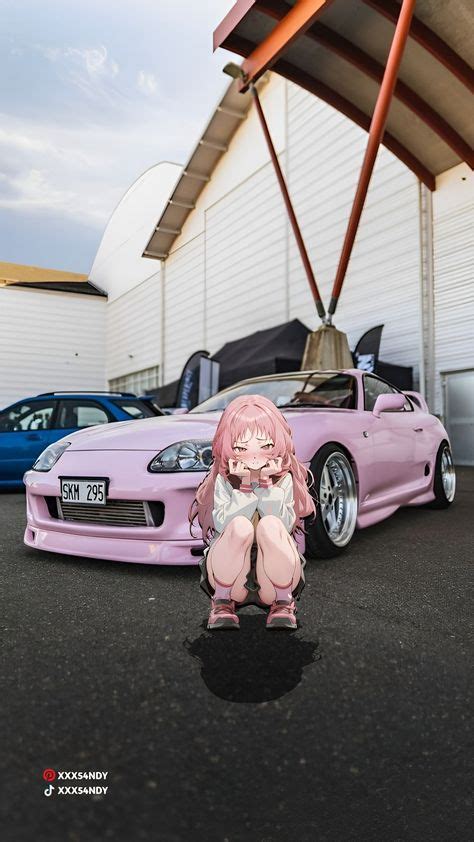 Wallpaper HD JDM Anime Девушка с автомобилем Крутые тачки Ниссан