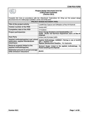 Fillable Online Carboncheck Co CDM PDD FORM Fax Email Print PdfFiller