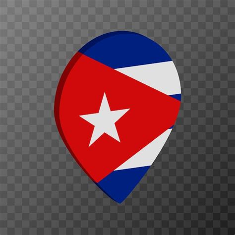 Puntero del mapa con la bandera de cuba ilustración vectorial Vector