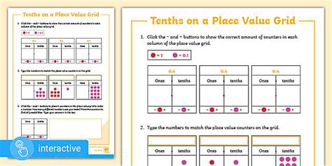 👉 White Rose Maths Supporting Y4 Tenths On A Place Value Grid