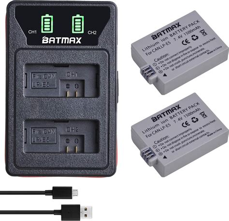 Batmax Paquete De Bater As Lp E Led Dual Bulit In Cargador Usb