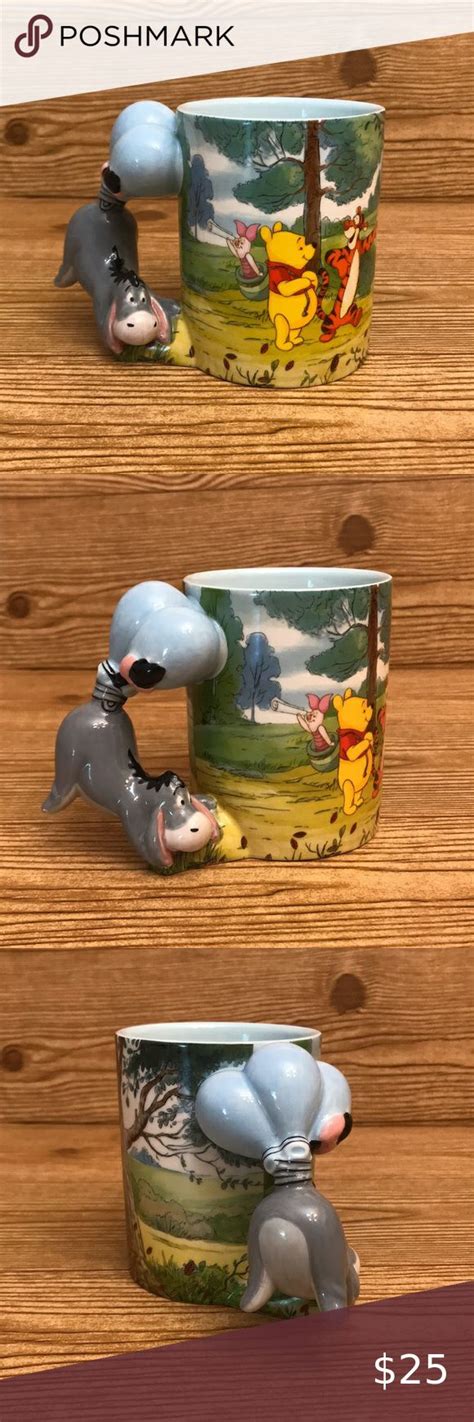 Disney Parks Winnie The Pooh Character Handle Eeyore Oz Coffee Mug