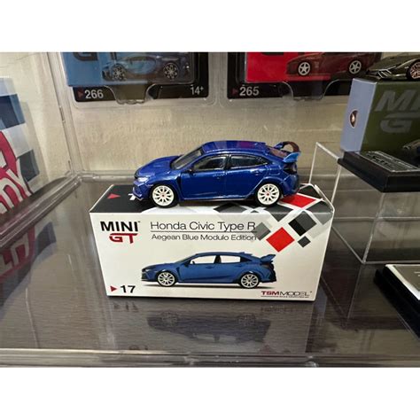 MINI GT 1 64 17 HONDA CIVIC TYPE R FK8 AEGEAN BLUE WITH MODULO KIT