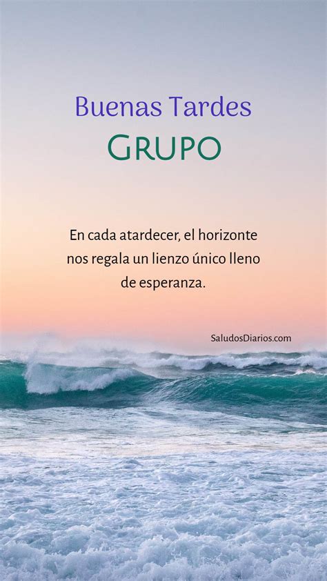 Grupo Social Buenas Tardes Playa Colorida Frase Saludos Diarios