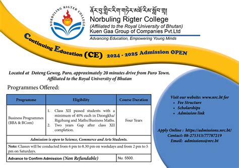 Admission For Academic Year 2024 2025 Open Norbuling Rigter College