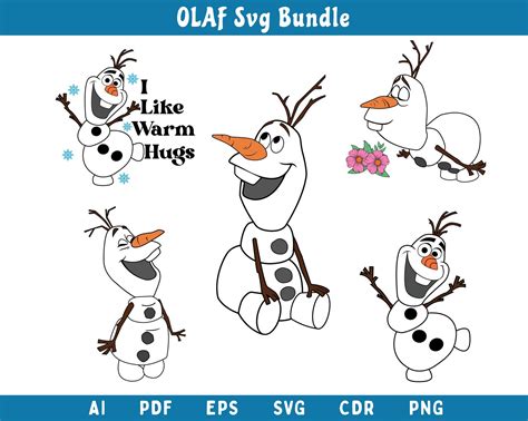 Olaf Svg Frozen Svg Olaf Clipart Olaf Bundle Svg Design Etsy Canada