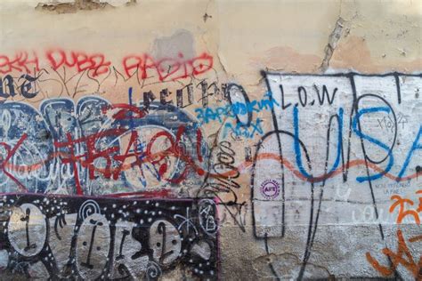 Vandalised Wall with Graffiti in Prague Editorial Photography - Image ...