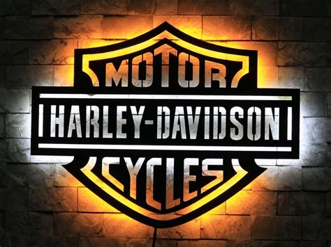 Harley Davidson Led Sign Harley Davidson Wall Decor Garage Wall Decor