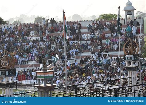 Wagah Attari Border Ceremony Amritsar Punjab India Editorial Image