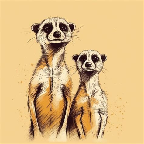 Premium AI Image There Are Two Meerkats Standing Next To Each Other