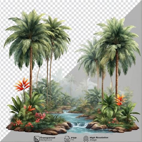 Floresta Tropical Isolada Em Fundo Transparente Psd Premium