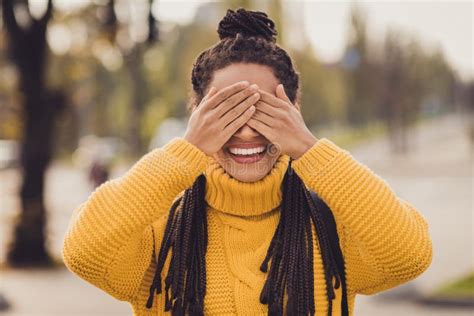 Portrait Of Young Happy Cheerful Positive Good Mood Afro Woman Smiling