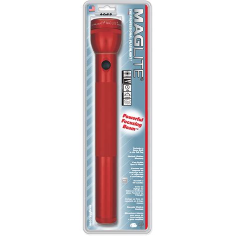 Maglite 4 Cell D White Star Flashlight Red S4D036 B H Photo