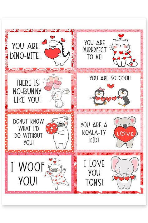 Valentine Lunch Box Notes Free Printable Valentine S Day Lunch Notes