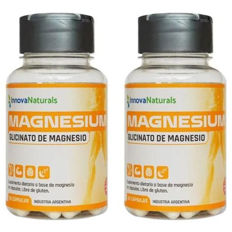 Pack 2 Innovanaturals Magnesium Glicinato De Magnesio X 60 Cápsulas