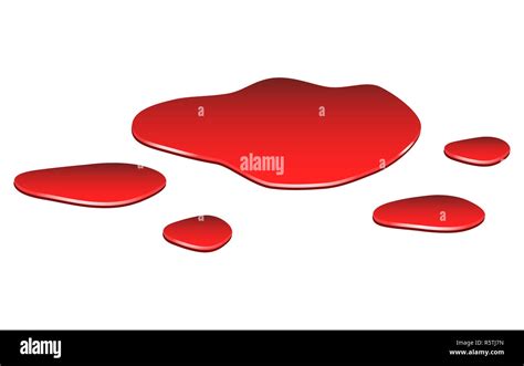 Blood Puddle Red Drop Blots Stain Plash Od Blood Vector