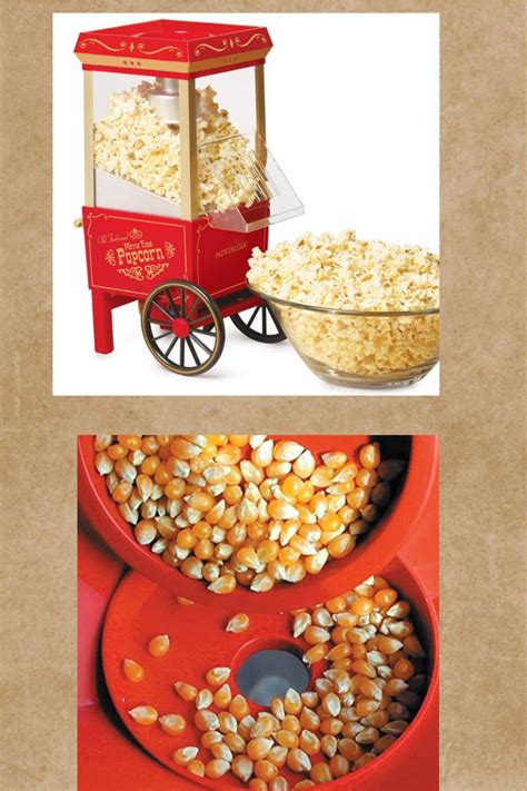 Nostalgia Popcorn Maker Cups Hot Air Popcorn Machine With Measuring Cap Oil Free Vintage