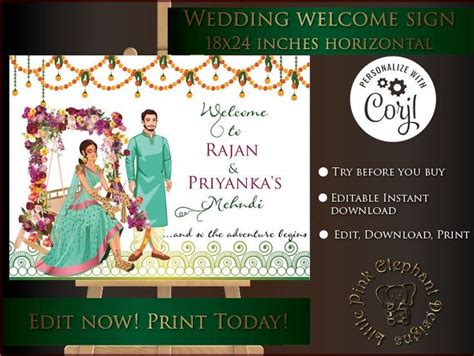 Buy Mehendi Signs In Indian Wedding Posters Mehndi Entrance Signs