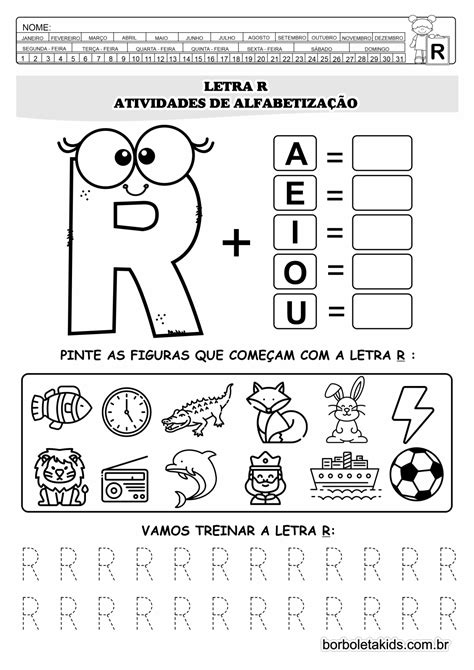 Letra R Atividades De Alfabetização 11 6 Preschool Writing School