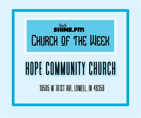 Shine.FM Church Of The Week - Hope Community Church Of Lowell