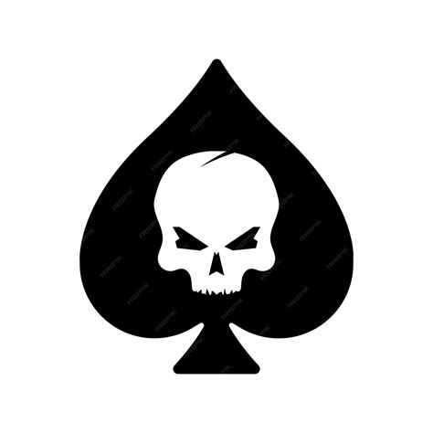 Premium Vector Ace Of Spades With Skull Icon