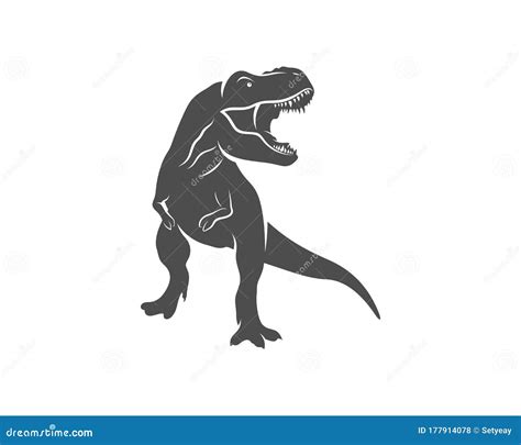 T Rex Logo Design Template Vector Illustration Stock Vector