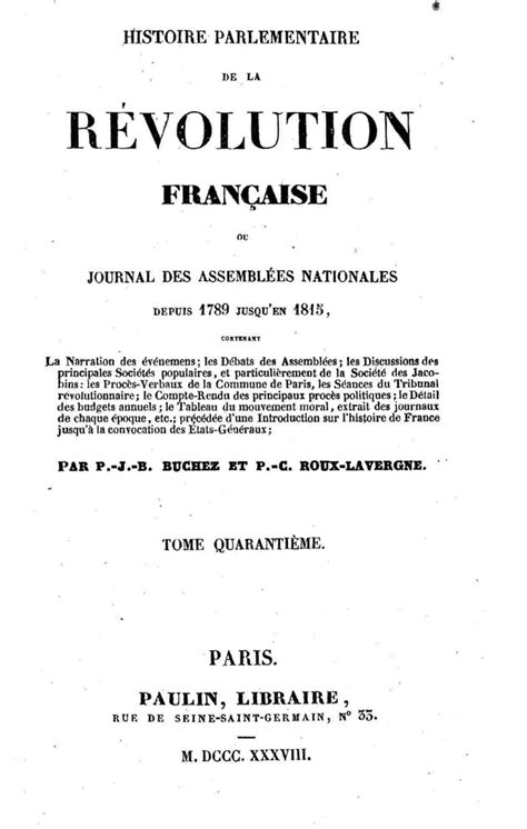 Amazon co jp Histoire parlementaire de la révolution française French