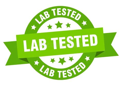 Lab Tested Round Ribbon Isolated Label Lab Tested Sign Stock Vector