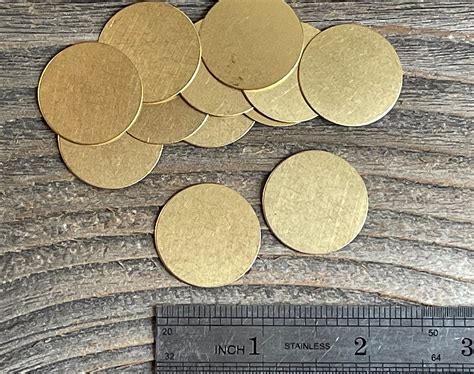 12 Flat Round Brass Discs Stamping Blanks 1 Etsy