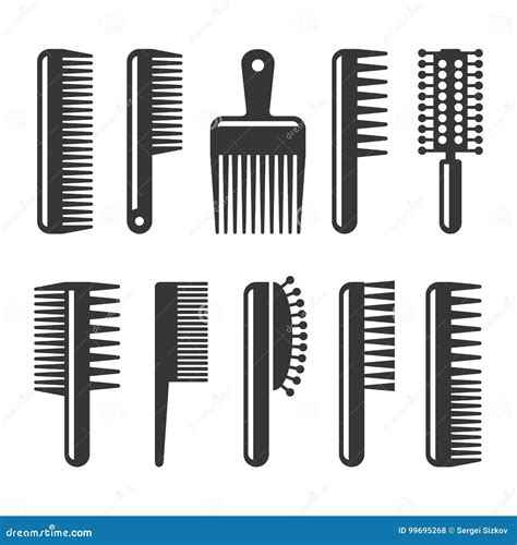 Hairbrushes And Combs Guide Cartoon Vector 156427721