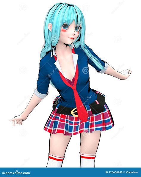 Sexy Anime 3d Doll Japanese Anime Schoolgirl Big Blue Eyes Bright