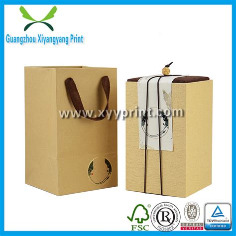 Custom Kraft Paper Tea Packaging Gift Box With Handle China Kraft