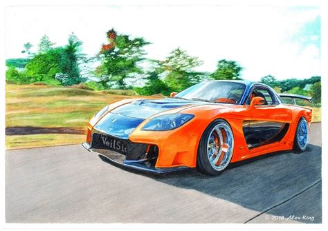 Drawing Of Mazda Rx 7 Veilside By Alexkingart On Deviantart