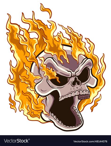 Skull on fire Royalty Free Vector Image - VectorStock