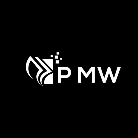 PMW credit repair accounting logo design on BLACK background. PMW ...