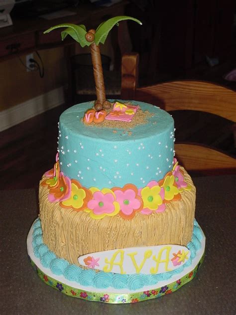 Luau Themed Birthday Cakes