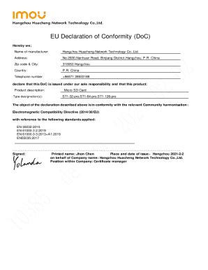 Fillable Online Eu Declaration Of Conformity Doc Microline Fax