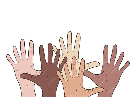 Illustration Avec Les Mains De Personnes De Différentes Nationalités