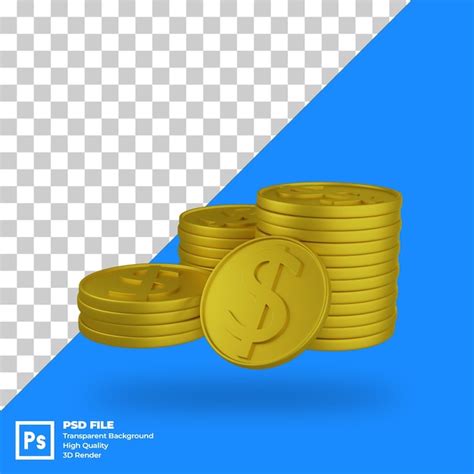 Premium PSD Psd 3d Illustration Stack Of Dollar Coins