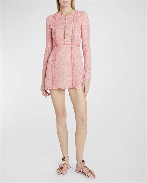 Lace Illusion Dress Neiman Marcus