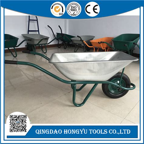 European Market 75l Heavy Duty Galvanized Metal Tray Wheelbarrow Wheelbarrow And Wheel Barrow