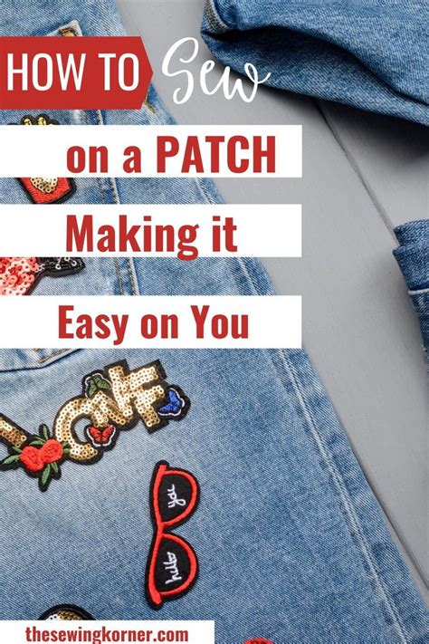 A Pair Of Jeans With Embroidered Patches On Them And The Words How To