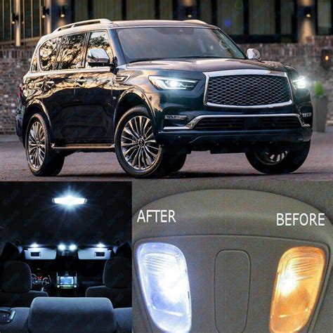 15x White LED Interior Lights Kit For 2011 2018 Infiniti QX56 QX80