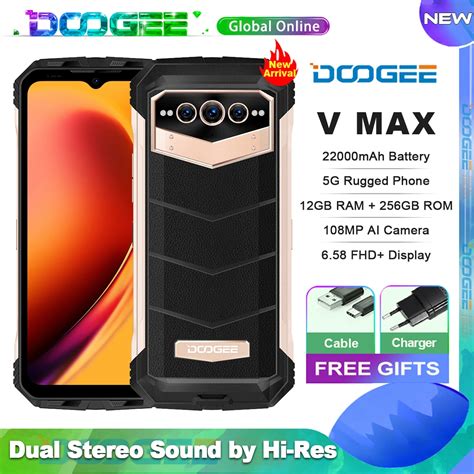 DOOGEE teléfono inteligente 5G V Max Smartphone resistente 22000mAh