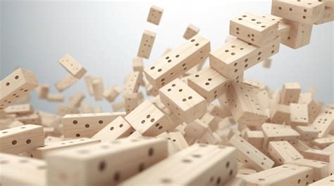 Premium Photo Closeup Of Wooden Dominoes Are Falling Down