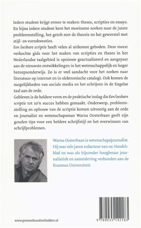 Een Leesbare Scriptie Warna Oosterbaan Boek Bruna